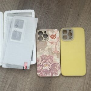 iPhone 13 Pro Max cases and screen protectors Floral and Yellow Phone Cases